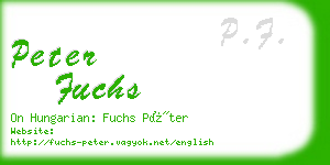 peter fuchs business card